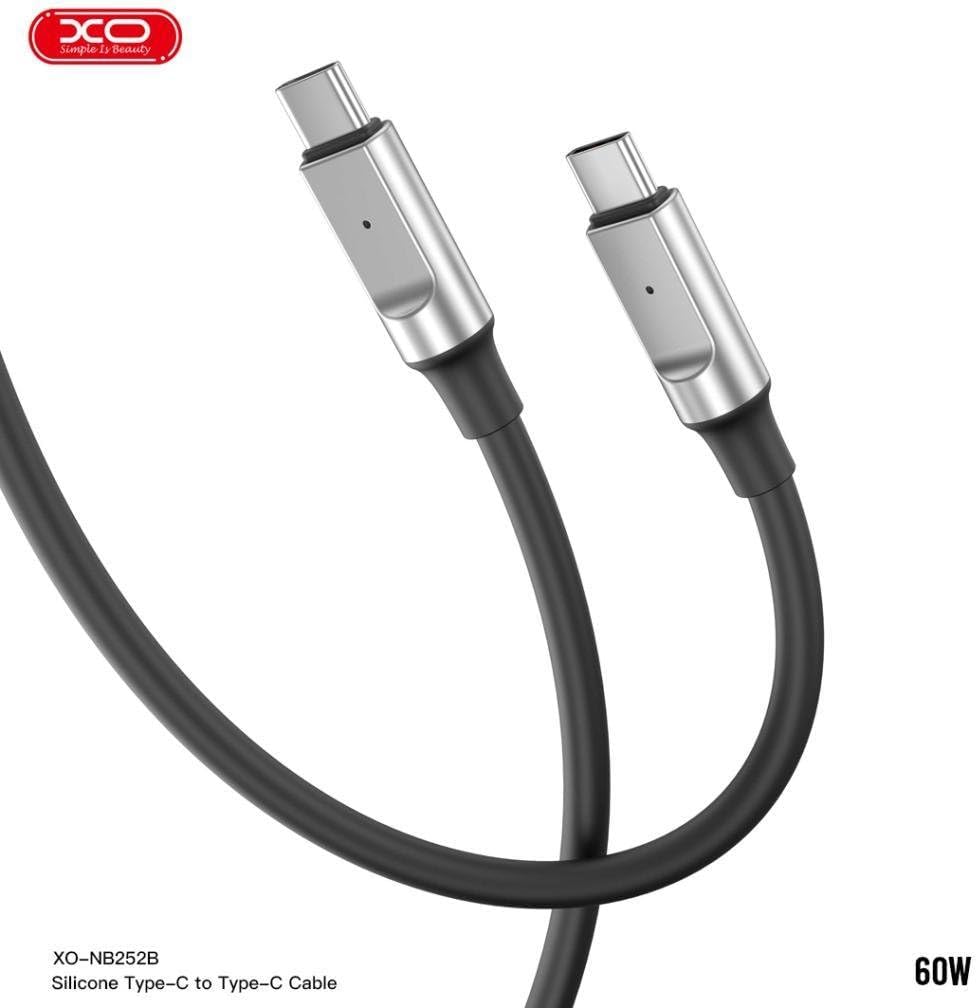 Alternative view of Xo NB-Q252B Siyah Type-C Type-C 60W Silikon Şarj Kablosu