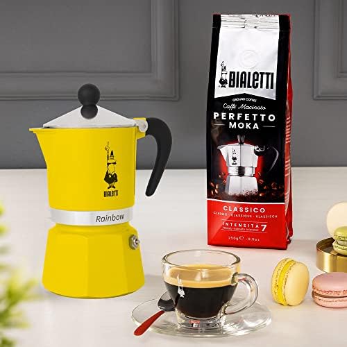 - Rainbow: 6 Cups Ocak Üstü Espresso Pişirici - 250ml - Sarı Renk - Alüminyum Gövde - Patentli Güvenlik Valfi - Tüm Ocak Türleri İçin Uygundur (İndüksiyon Hariç) - Görsel 3