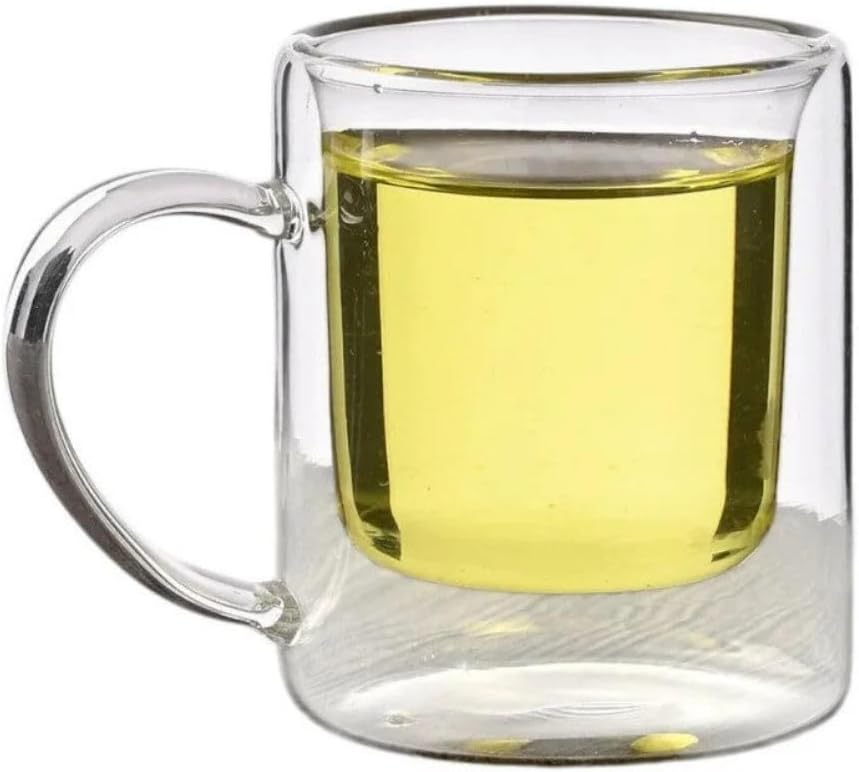Çift Cidarlı Borosilikat Cam Kupa, 200 ml, Beyaz, Modern, Latte, Filtre Kahve, Bitki Çayı, 1 Adet - 2837 - Görsel 2