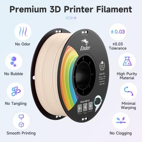 Creality Resmi 3D Yazıcı Filament Ender PLA Pro Filament, PLA+ 3D Baskı Filamenti, Dayanıklı ve Dayanıklı, Boyutsal Doğruluk +/-0,02 mm, 1,04 kg/Makara (EP+-Bej, Ender PLA Pro-1KG)