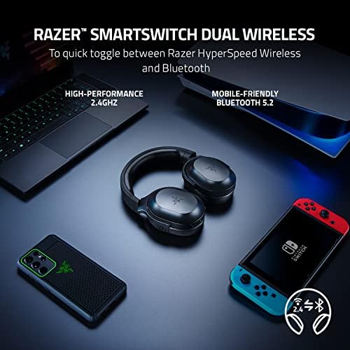 Alternative view of Razer Barracuda X - Kablosuz Çoklu Platform Oyun ve Mobil Kulaklık (SmartSwitch Çift Kablosuz, Ergonomik Tasarım, TriForce 40mm, Kardioid Mikrofon, Kulaklık Üstü Kontroller, 50 saat Pil USB-C) Siyah