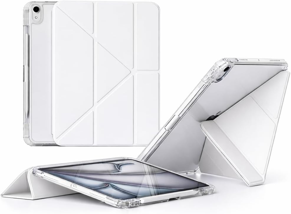Alternative view of ​​iPad 7/8/9.Nesiller İle Uyumlu 10.2 İnç iPad İle Uyumlu Kalem Bölmeli, Ayrılabilen Kolay Tak Çıkar, 6 Farklı Duruş Pozisyonu, Köşe Korumalı, Yarı Saydam, Katlanır Tablet Kılıfı Cp-2 Beyaz