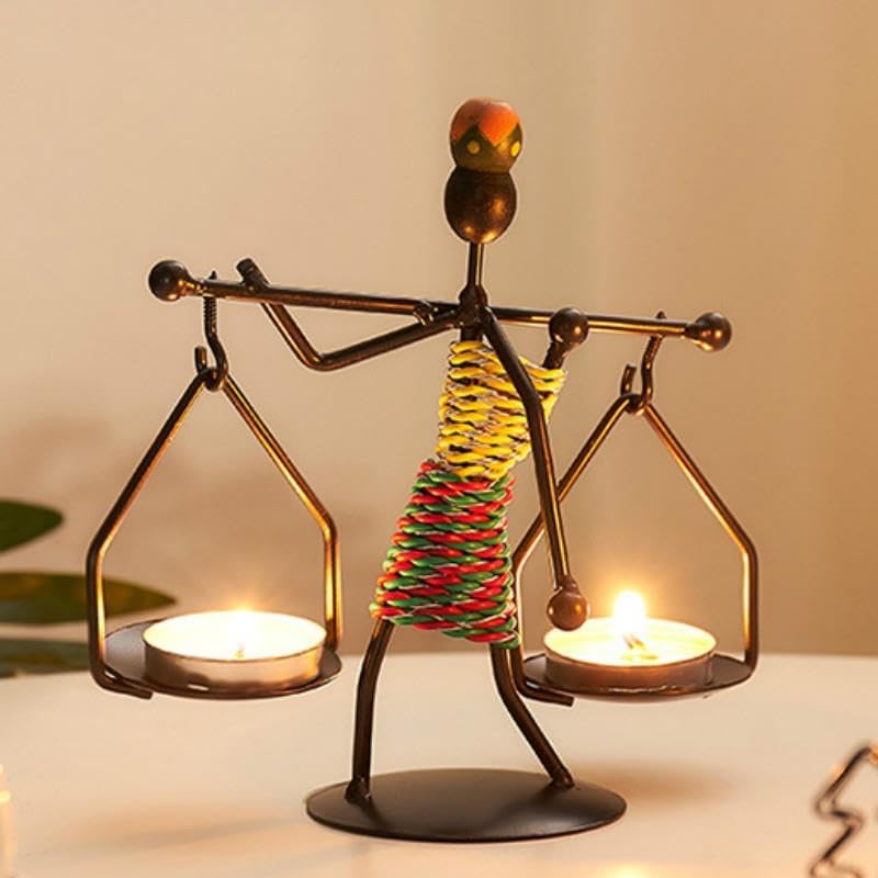 Alternative view of SUME Kadın Figürlü Metal Ferforje Tealight Mumluk Ev Dekoru Süs