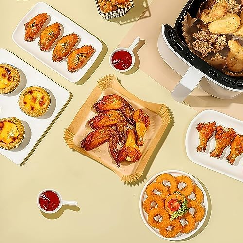 Baker Ticaret Airfryer Pişirme Kağıdı,Xl-Xxl Büyük Boy, Kare, 200 Adet Hava Fritöz Parşömen Fırın Kağıdı Tek Kullanımlık Kağıt Fırın Fritöz Pişirme Kızartma Tavası Için Uygun 20CM - Görsel 3
