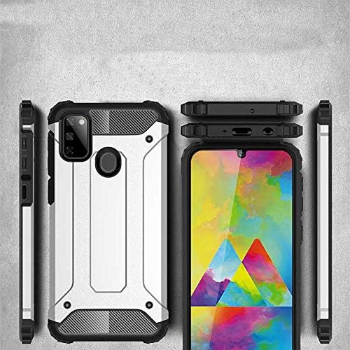 Galaxy M21 ile uyumlu Çİft Katman Koruyucu Crash Military Tank Kılıf - Rose Gold - Görsel 3
