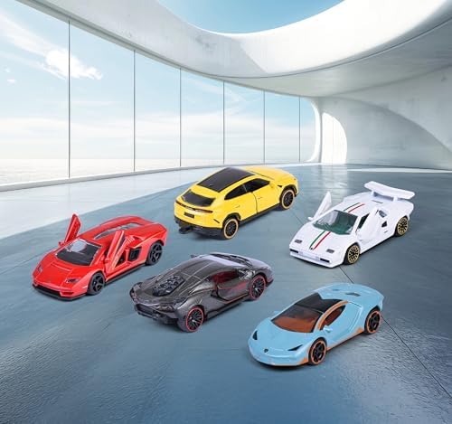 Lamborghini 5 adet araba seti, 7,5 cm, dekoratif kutu, koleksiyon, oyuncak araçlar, döküm metal resmi 3 yaşından itibaren (8502105001) - Görsel 2