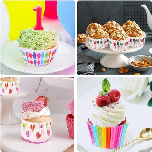Alternative view of 100 Adet Desenli Cupcake Kalıbı,Renkli Browni Ve Muffin Kabı,Kağıdı