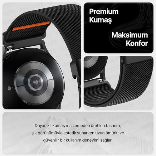 22mm ile Uyumlu Saatler için Steel Loop 46mm Yumuşak Kumaş Kordon Watch (GT6 Pro/GT6/GT5 Pro/GT5/GT4/Watch 4 Pro/GT3/GT3 Pro/GT2/GT2 Pro) - Görsel 3