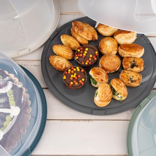 Alternative view of Geçmeli Kilitli, Kapaklı ve Kulplu Yaş Pasta, Kek Taşıyıcı, Mutfak Saklama İçin Yuvarlak Fanus, BPA İçermeyen Kek Fanusu, Börek, Çörek Saklama Kabı, Cupcake, Turta Taşıma Kutusu (1, Krem, 12×28)