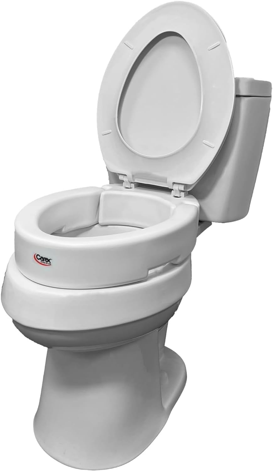 Alternative view of Carex Uzatılmış menteşeli klozet kapağı yükselticisi, tuvalete 8 cm yükseklik ekler, 136 kg ağırlık kapasitesi, yükseltilmiş klozet kapağı