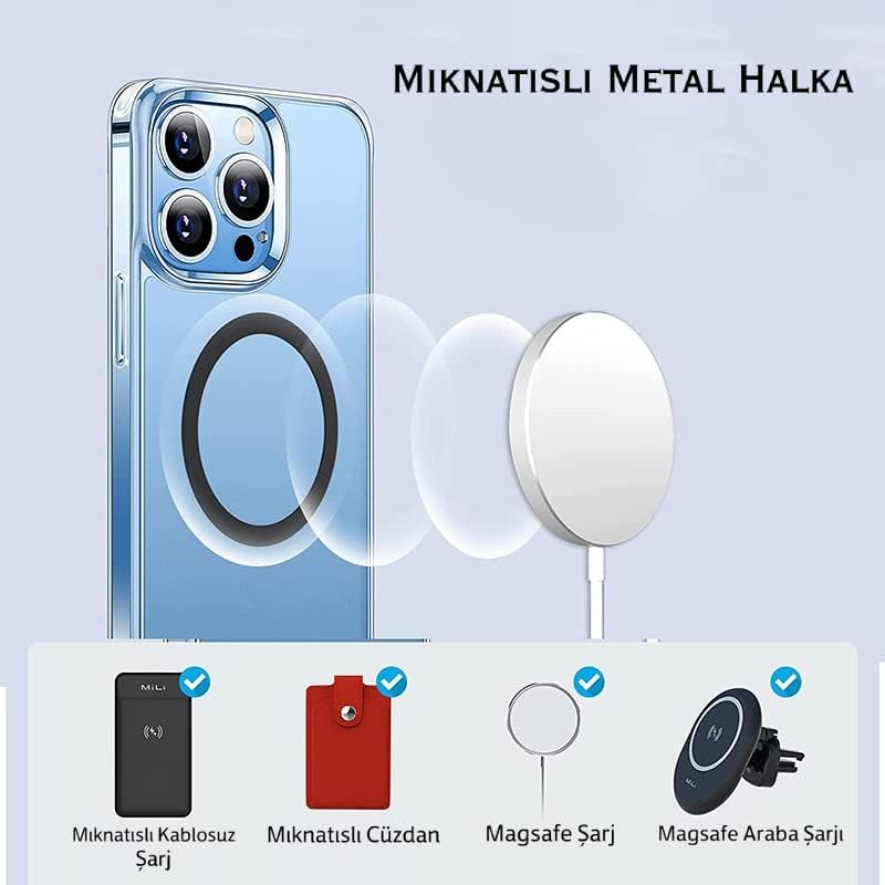 Power Metal Magsafe Halka Yüzük Ring iPhone 8 ve Üstü Model ile Uyumlu Gümüş LVRNG - Görsel 2