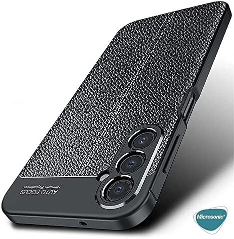 Alternative view of Galaxy A54 için Kılıf Deri Dokulu Silikon Siyah [Galaxy A54 ile Uyumlu Kılıf - Siyah]