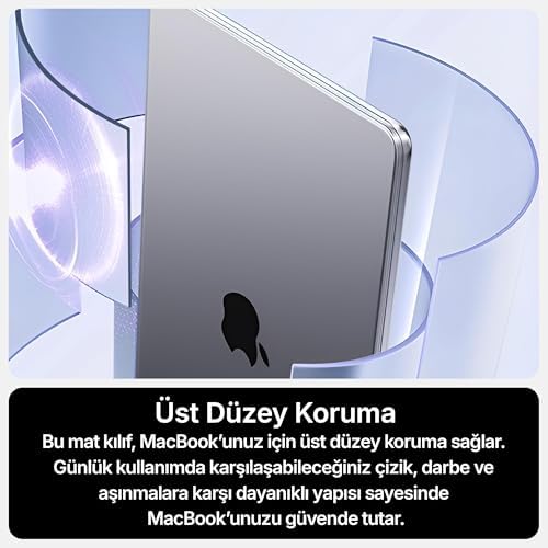 Alternative view of MacBook Air m1 13.3 ile Uyumlu Polikarbonat Sert Koruyucu Çizilme ve Darbe Önleyici Kılıf A2337 A2179 A1932 (Mat-Şeffaf, 13.3 inç 2018-2022 Arası (m1 işlemci))