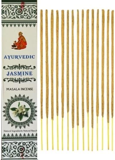 Ayurvedic Doğal ÇUBUK Tütsüler || 20 farklı AROMA ve KOKU || PALO SANTO, WHITE SAGE (Adaçayı), NAG CHAMPA, SANDAL, LAVANTA, YOGA,.. (Jasmin (Yasemin))