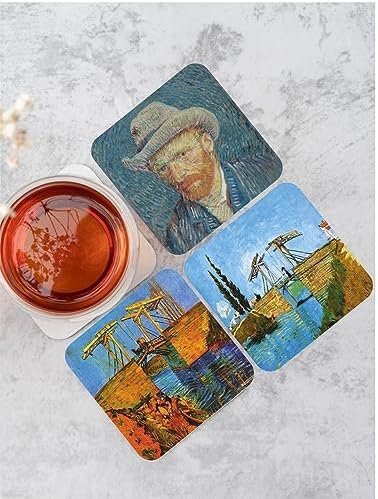 Temalı Ahşap Bardak Altlığı Ahşap Baskılı Altlık 6'lı set (9 x9CM) karbonNM14