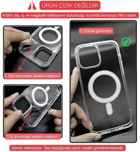 Ehr. iPhone 17 Uyumlu Kamera Korumalı Magsafe Wireless Şarj Özellikli Airbag Tasarımlı Şeffaf Silikon Kılıf