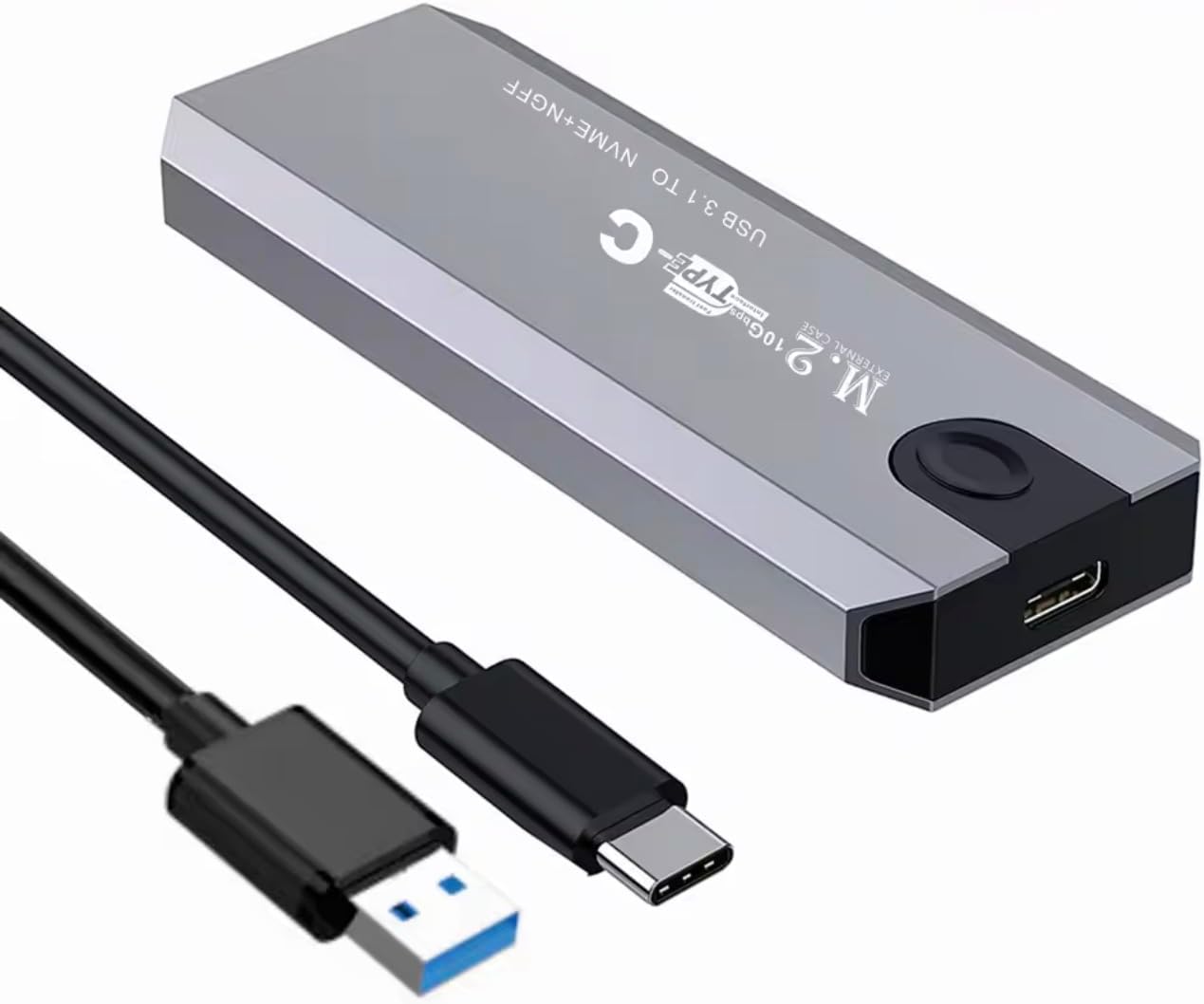 M.2 NVME USB3.1 Tip-C GEN2 10GBPS, Type-C NVMe+NGFF Adaptörü, Gri Alüminyum, Taşınabilir Katı Hal Sürücü Kasası, Laptop ve MacBook için - Görsel 3