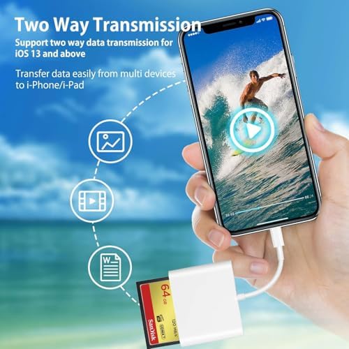 Tip C Kart Okuyucu 3in1, CF TF SD Card Reader iPad ile Uyumlu, SD Kart Adaptörü, Hafıza Kartı Okuyucu Type C iPhone ile Uyumlu (ZR498 - Type-C Kablo) - Görsel 3