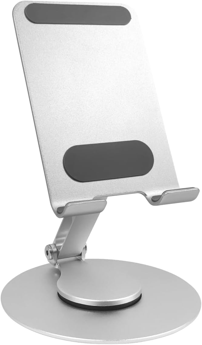 fiigo Telefon Standı Katlanabilir Çok Fonksiyonlu 360 Derece Dönebilen Metal Silver - Görsel 3