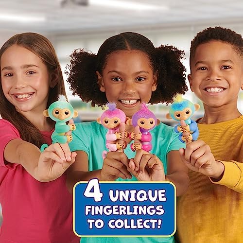 Fingerlings 2023 YENİ İnteraktif Bebek Maymun Dokunmaya Tepki Veriyor - 70+ Sesler ve Tepkiler - Ava (Teal) - Görsel 3