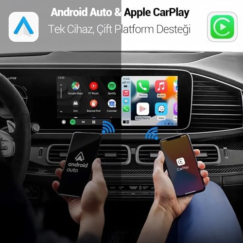 Alternative view of Kablosuz CarPlay Android Auto Kabloludan Kablosuza Çevirici USB ve Type-C Adaptör
