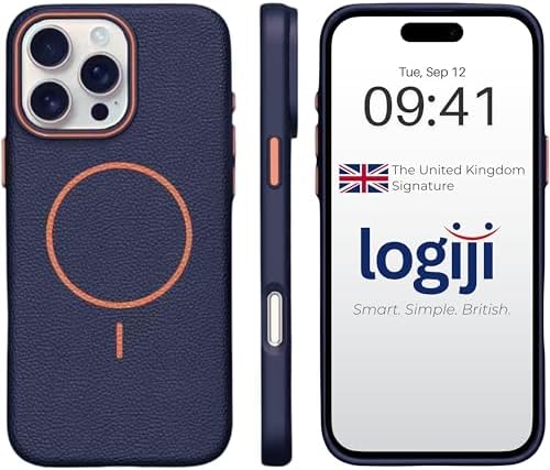 Ladera iPhone 15 Kılıf - Deri Görünümlü İnce Koruma - MagSafe ile Uyumlu - Koyu Mavi - Görsel 2