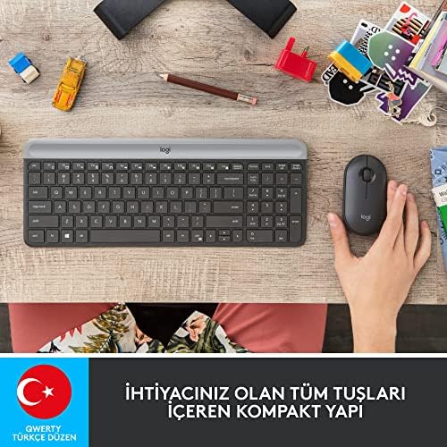 Alternative view of MK470 Slim Combo Kablosuz Klavye Mouse Seti, 12 FN Kısayolu ile Kompakt Klavye, Sağ ve Sol Elle Kullanılabilir, 10 m Kullanım Mesafesi, Sessiz, Türkçe Q Klavye, Siyah