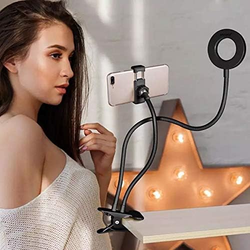 Led Ring Light Youtuber Makyaj Akrobat Led Halka Işık Kuaför, Halka Video ışığı, canlı aramalar için ışık kaynağı Lamba,Telefon Tutuculu stand ışıklı, ışık desteği sarı beyaz gün ışığı JD-01 - Görsel 3