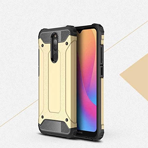 Xiaomi Redmi 8 ile uyumlu Çİft Katman Koruyucu Crash Military Tank Kılıf - Gold