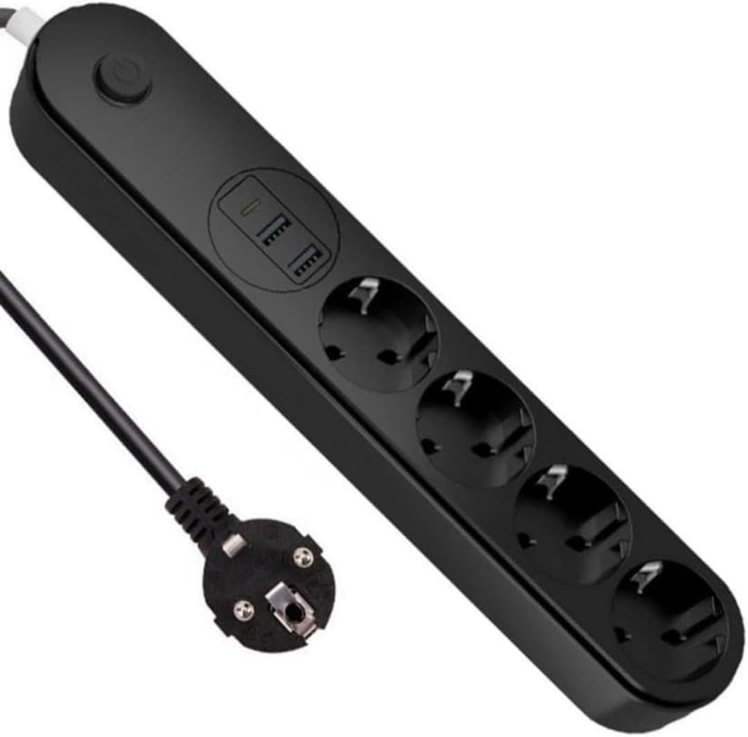 Infomax Termal Akım Korumalı Grup Priz (ShowMax SH-4625), 4 Priz, 2 USB A ve 1 Type-C Çıkışlı (3.1A), 2 Metre Kablolu, Çocuk Korumalı (Ev ve Ofis İçin) - Görsel 3
