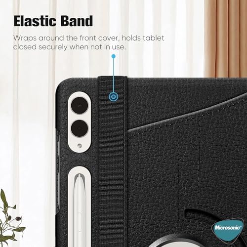 Alternative view of Galaxy Tab S10 Ultra X920 Kılıf 360 Rotating Stand Deri Siyah [Galaxy Tab S10 Ultra X920 ile Uyumlu Kılıf - Siyah]