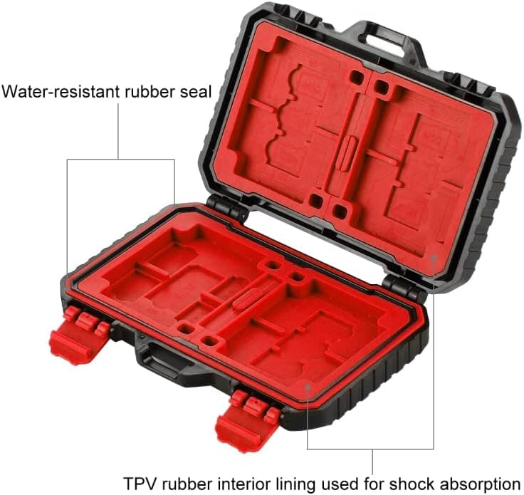 Gorilla Case 24 Slot Çoklu Hafıza Kartı ve Micro Sd Kart Taşıma Çantası Micro SD Kart Kutusu (Kırmızı) - Görsel 3