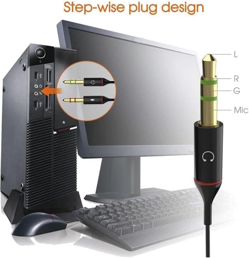 Tek Girişli Kulaklığı Bilgisayara Bağlama, Kulaklık ve Mikrofon Ayırıcı, 1 Dişi 2 Ekek 3.5mm Jak Mikrofonlu Kulaklık Ayırıcı, Çevirici aux 3.5MM STEREO DİŞİ X 2 STEREO ERKEK KULAKLIK ayırıcı
