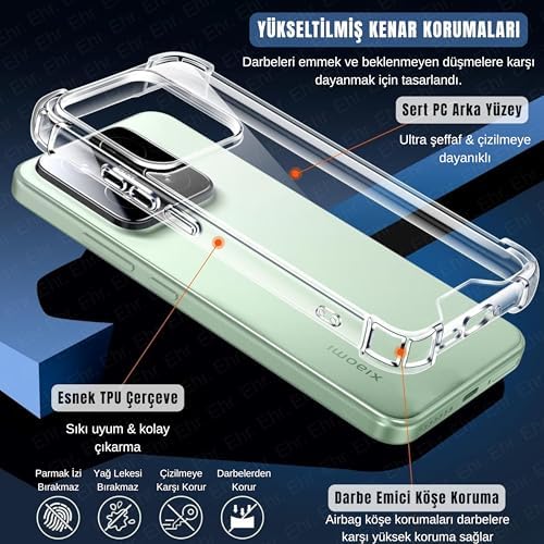 Ehr. Xiaomi 15 ile Uyumlu Darbe Önleyici Sararmaya Dayanıklı Airbag Korumalı Ultra Slim TPU Şeffaf Silikon Kılıf - Görsel 2