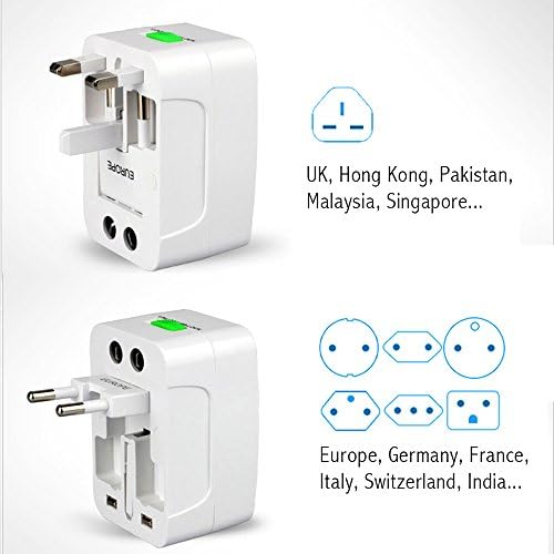 Universal seyahat fişi (150 ülkeler) Weltreise fiş/Seyahat Adaptörü/Power Charger Plug/All in One Universal World Travel adaptörü EU US UK AU China (Beyaz)