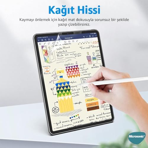 Apple iPad Air 11 2024 (A2902-A2903) Paper Feel Kağıt Dokulu Mat Ekran Koruyucu [iPad Air 11 2024 ile Uyumlu Ekran Koruyucu - Şeffaf]