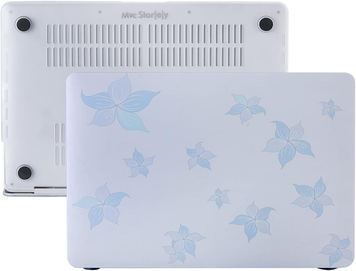 MacBook Air 13 inç Uyumlu Desenli Mat Sert Kapak Kılıf | A1932 A2179 A2337 M1 | Ultra İnce PC Hard Shell, Çizilme ve Darbe Koruma Mavi - Görsel 3