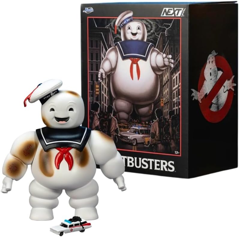 Jada Toys Nano Scene Ghostbusters Stay Puft Marshmallow Man Figür, 15 cm, Ecto-1 Araç ile - Görsel 2