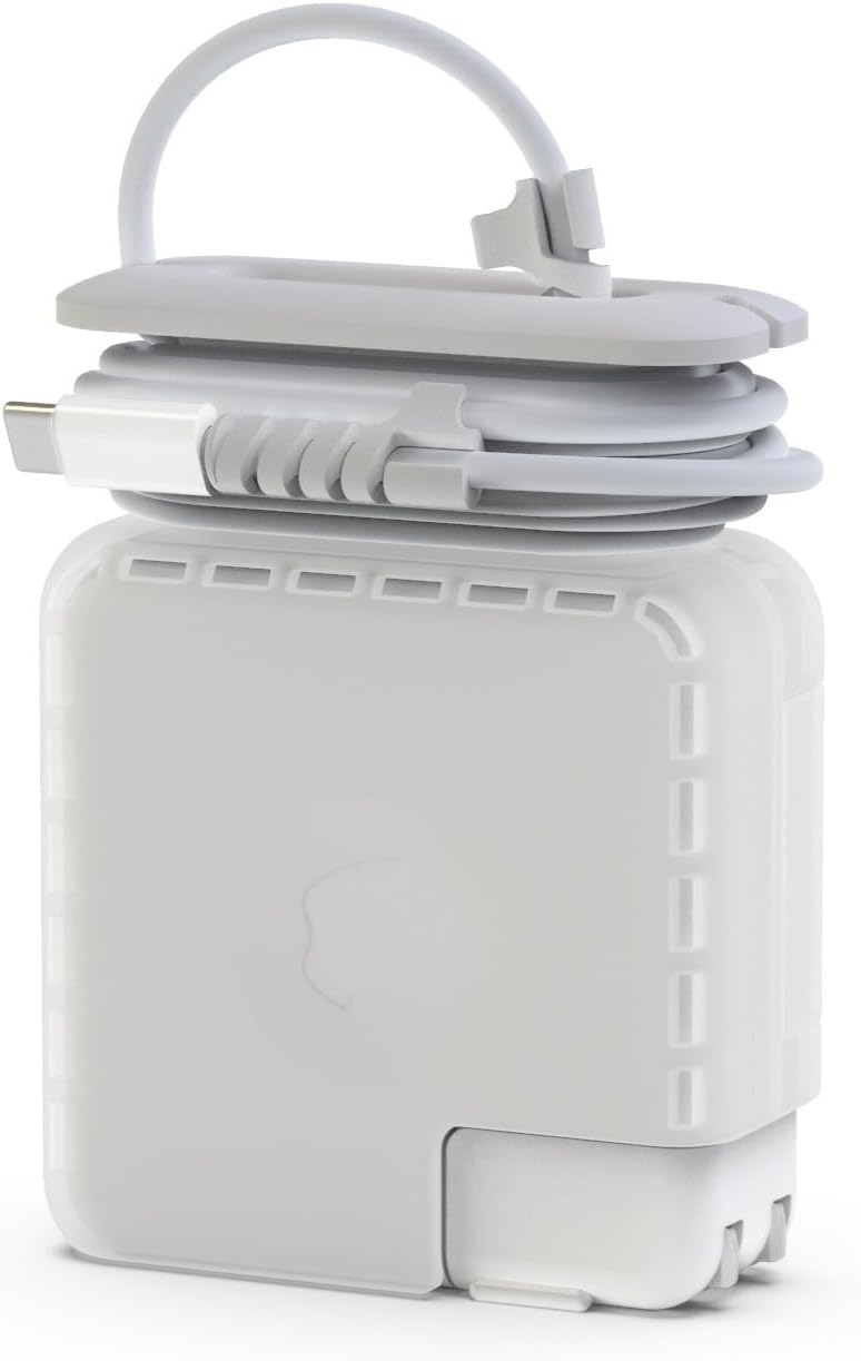 MacBook Şarj Adaptör Kılıfı 60W MagSafe 1-2 61W 67W USB-C Uyumlu A1708 A1989 A2159 A2338 A2442 A2779 | Sert Koruyucu Adaptör Kapak Kablo Düzenleyici Şeffaf