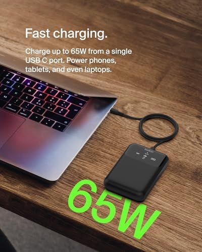 Alternative view of 3 Portlu Dizüstü Powerbank, USB-C ve USB-A Portları, Hızlı Şarj USB-C Güç Dağıtımı, MacBook, iPhone 17, 16 Serisi, iPad Pro, Galaxy S25 vb. için Taşınabilir Şarj Cihazı - Siyah