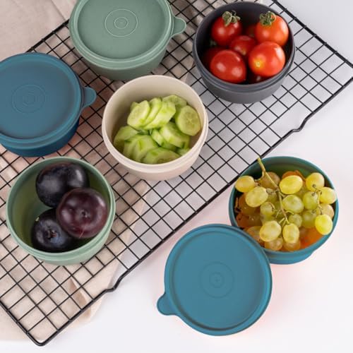 4'lü Yuvarlak Mini Saklama Kabı Küçük Sızdırmaz Kapaklı Çok Renkli Pratik Amaçlı Kap Erzak Çerez Piknik Gıda (280, Yuvarlak, 4, Set 1) - Görsel 3