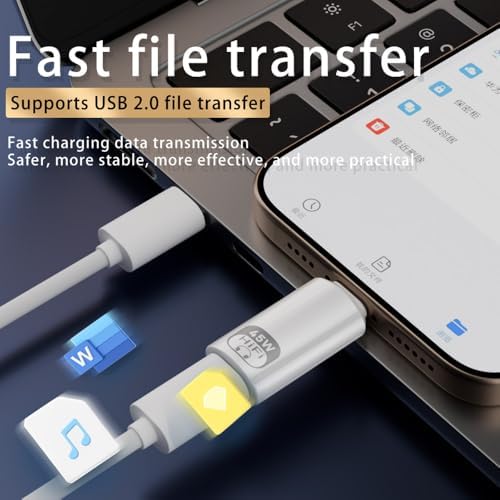 Alternative view of USB-C to Lightning 8Pin Adaptör, Kulaklık uyumlu 45W Hızlı Şarj, Ses + Şarj Destekli, USB 2.0 Veri Transferi OTGTO
