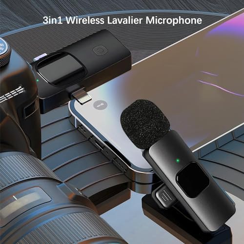 Alternative view of Kablosuz İkili Yaka Mikrofonu iPhone ile Uyumlu 3.5mm Aux iPhone Type-C PC Tablet Video Kayıt Röportaj Canlı Yayın Vlog Kablosuz Mikrofon USB C ve Amfi ve Bilgisayar Uyumlu ZR564