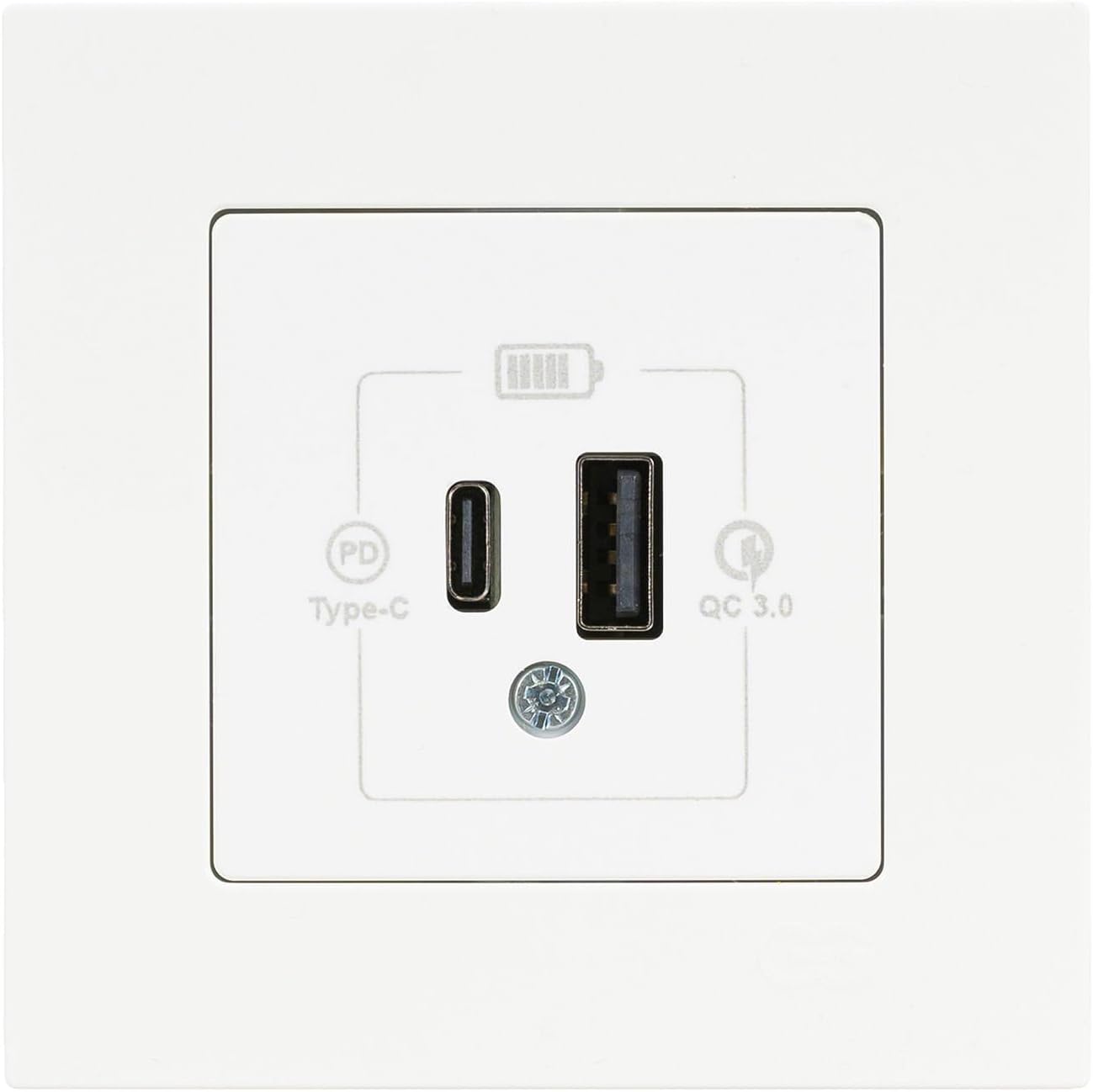 Alternative view of Günsan Eqona Beyaz 2 Çıkışlı USB Şarj Prizi Type C + Type A 20W