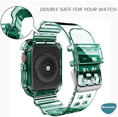 Apple Watch Series 3 38mm için Kordon Transparent Clear Band Yeşil - Görsel 3