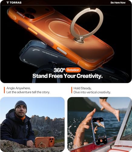 TORRAS Ostand Q3 Air, iPhone 17 Pro Max için, 360 Manyetik Standlı, MagSafe için Uygun, Mil-Grade Drop Testli, Kamera Kontrol Düğmesi, Darbeye Dayanıklı Telefon Kılıfı, iPhone 17 Pro Max 6,9 inç için - Görsel 3