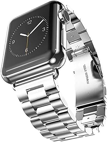Alternative view of Apple Watch ile Uyumlu Premium Metal Kordon Paslanmaz Çelik Materyal 42-44-45-46-49 mm için (Gümüş)
