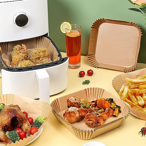 Baker Ticaret Airfryer Pişirme Kağıdı,Xl-Xxl Büyük Boy, Kare, 200 Adet Hava Fritöz Parşömen Fırın Kağıdı Tek Kullanımlık Kağıt Fırın Fritöz Pişirme Kızartma Tavası Için Uygun 20CM - Görsel 2
