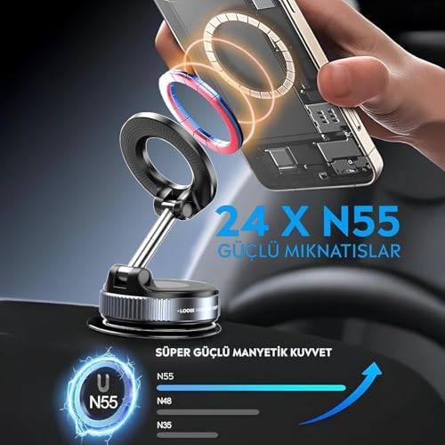 Alternative view of K007 ARAÇ TELEFON TUTUCU VE STANDI KATLANABİLİR 360 DERECE HER YÖNE DÖNEBİLİR VAKUM MAGNETİC KİLİTLİ MIKNATISLI 5 KG TAŞIMA KAPASİTELİ ŞIK VE KALİTELİ SAĞLAM ÇOK GÜÇLÜ VE TÜM YÜZEYLERE UYGUNDUR