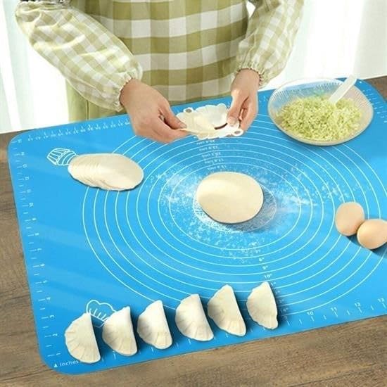 40 * 50 cm Silikon Ölçekli Kullanımı Kolay Hamur Açma Matı Ekmek Mantı Makarna Hamuru Yoğurma - Görsel 3